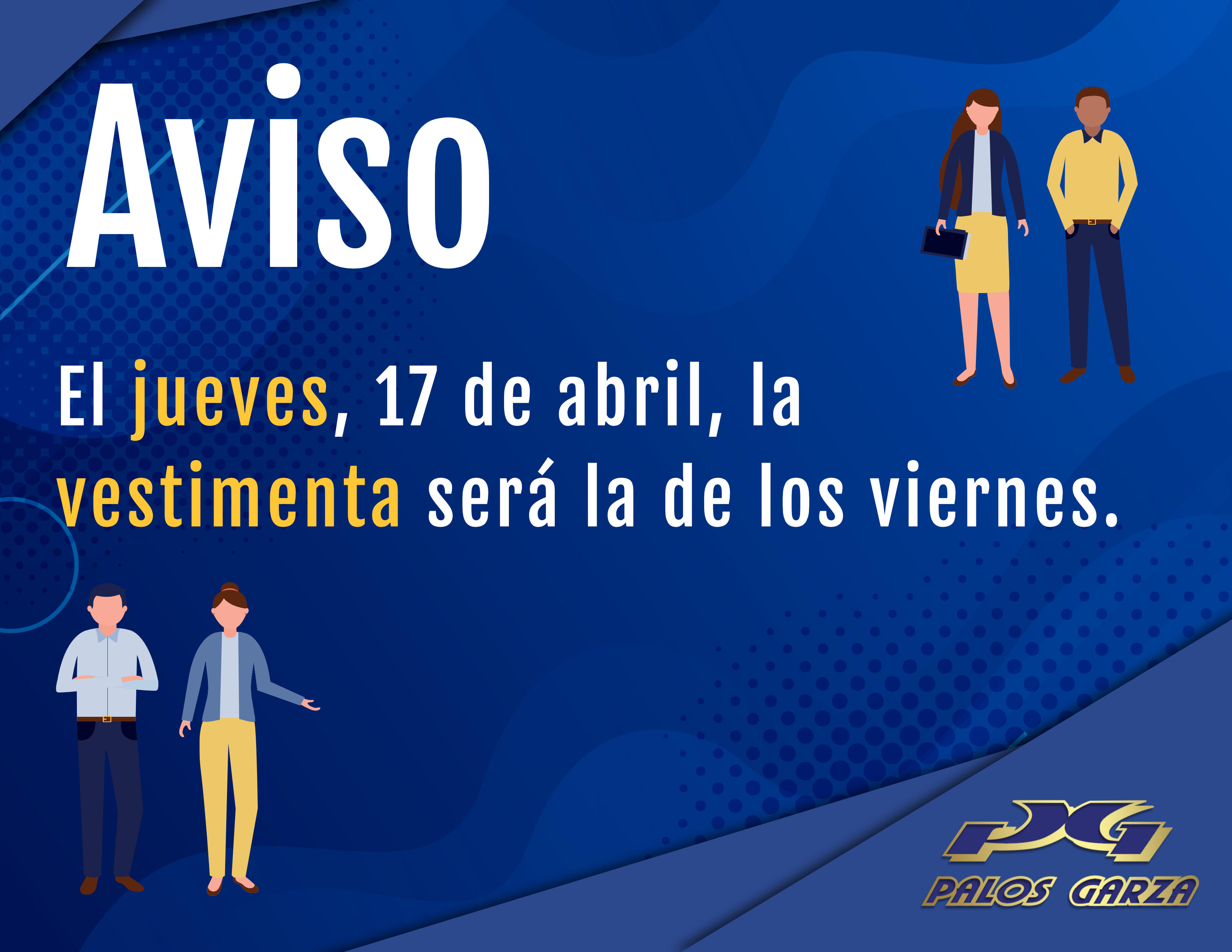 Vestimenta- Jueves 17 de Abril
