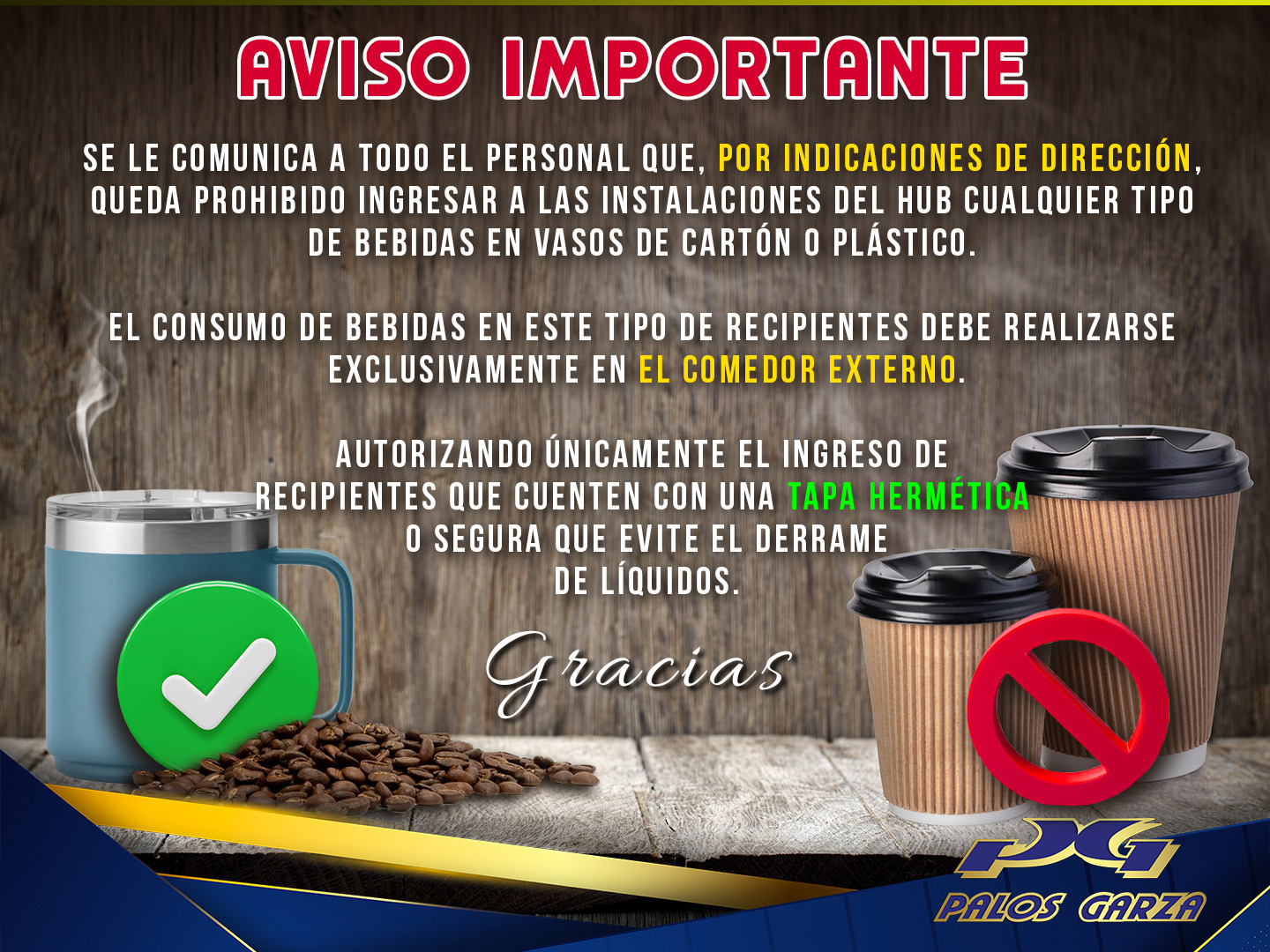 Aviso importante- 22 de junio- cafe  
