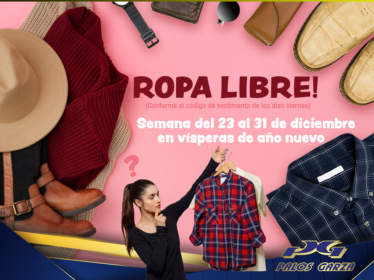 Aviso - Ropa Libre Vísperas de Año Nuevo.