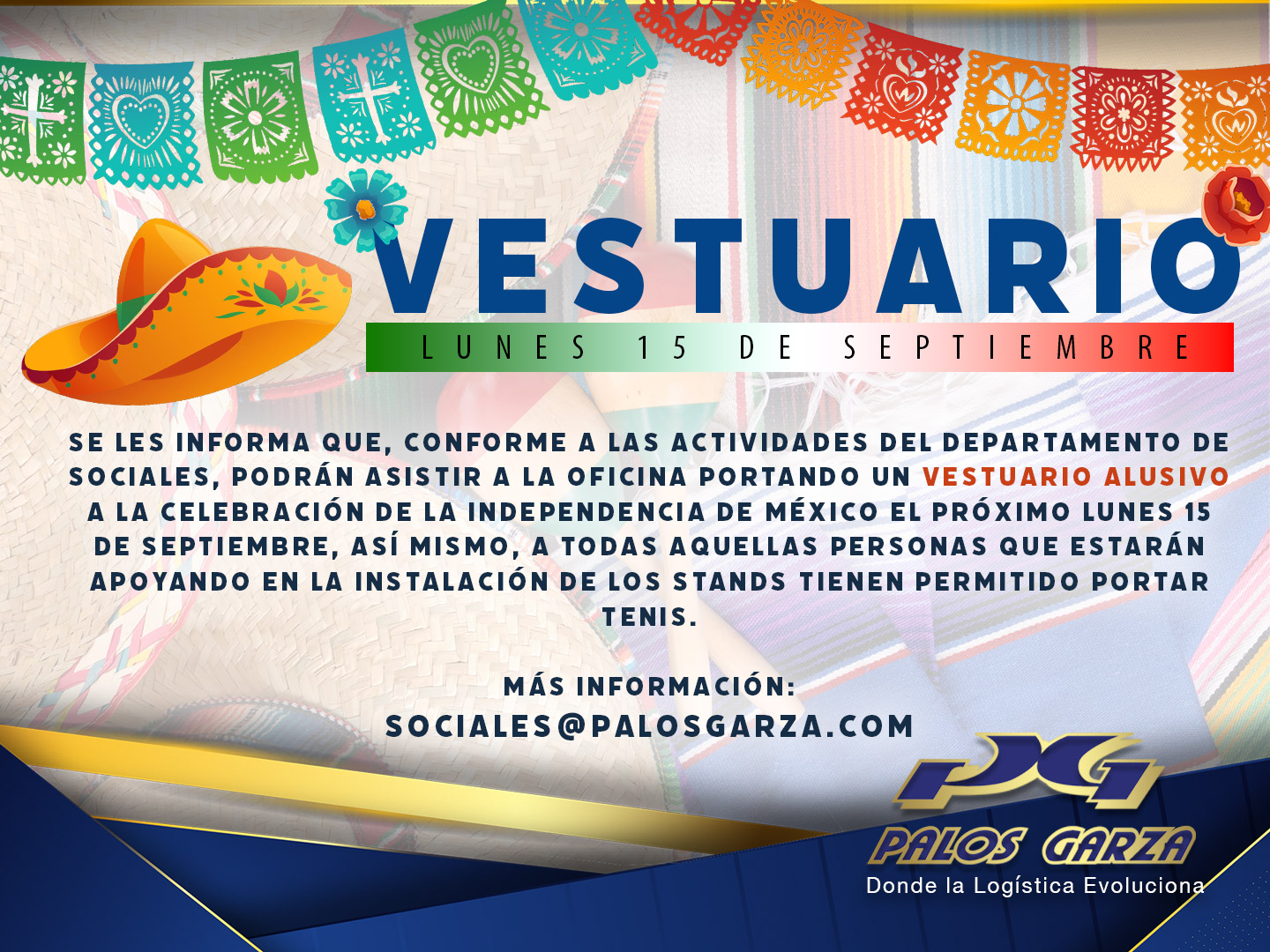 Aviso- Vestuario 15 de Septiembre 2025